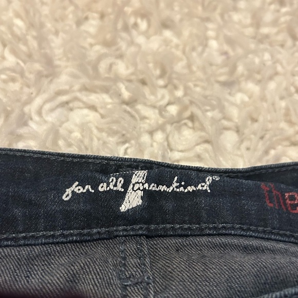 7 For All Mankind Dark Wash Blue Straight Leg Jeans 30”x27” - Picture 3 of 8